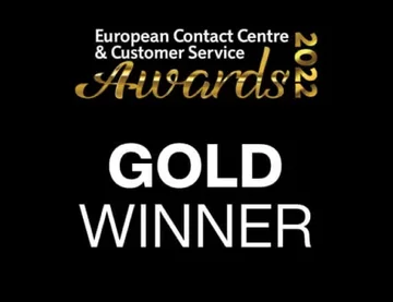 European Contact Centre & Customer Service Awards 2022 — Gold Winner